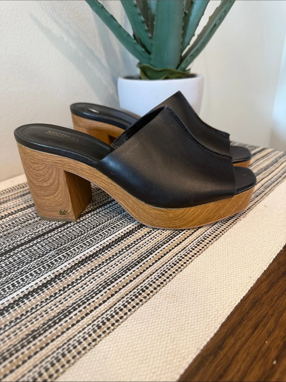 Michael Kors Aldrich Mule Leather Open Toe Clog Size 8.5
